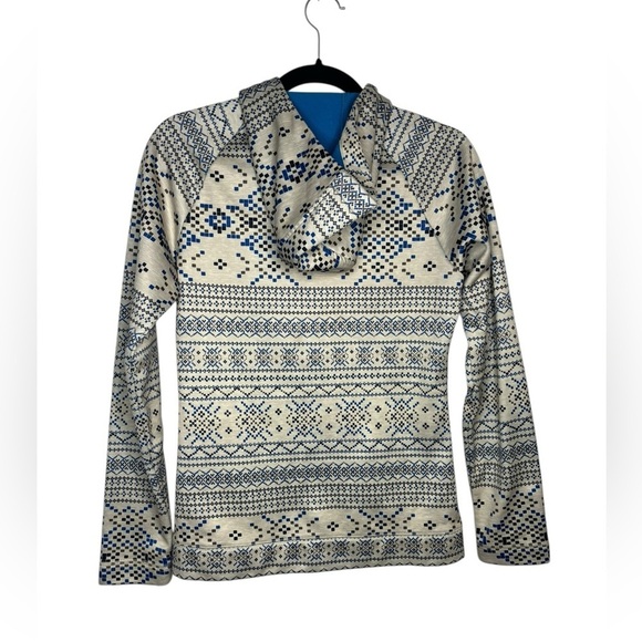 Burton Fair Isle Nordic Print Fleece Lined Hooded Jacket Size Small - Picture 9 of 13